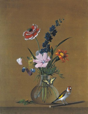 Фёдор Толстой: Цветы, бабочка и птичка